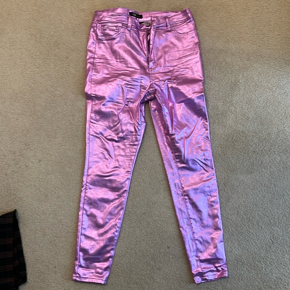 Pink metallic pants size L